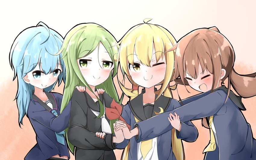 satsuki, nagatsuki, fumizuki, satsuki kai ni, minazuki, and 1 more (kantai collection) drawn by natsuyoshi_(natsun)
