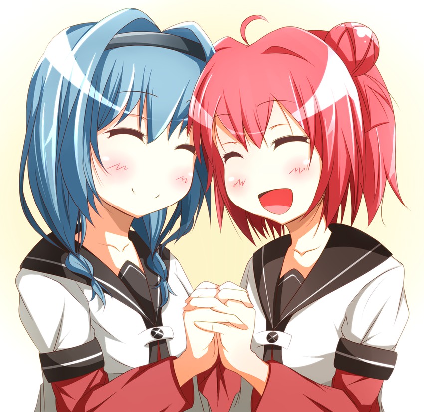akaza akari and furutani himawari (yuruyuri) drawn by warabi_mochi_(ehimedaisuki)