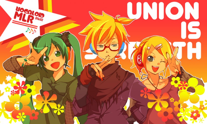 hatsune miku, kagamine rin, and kagamine len (vocaloid) drawn by hero_(dka)
