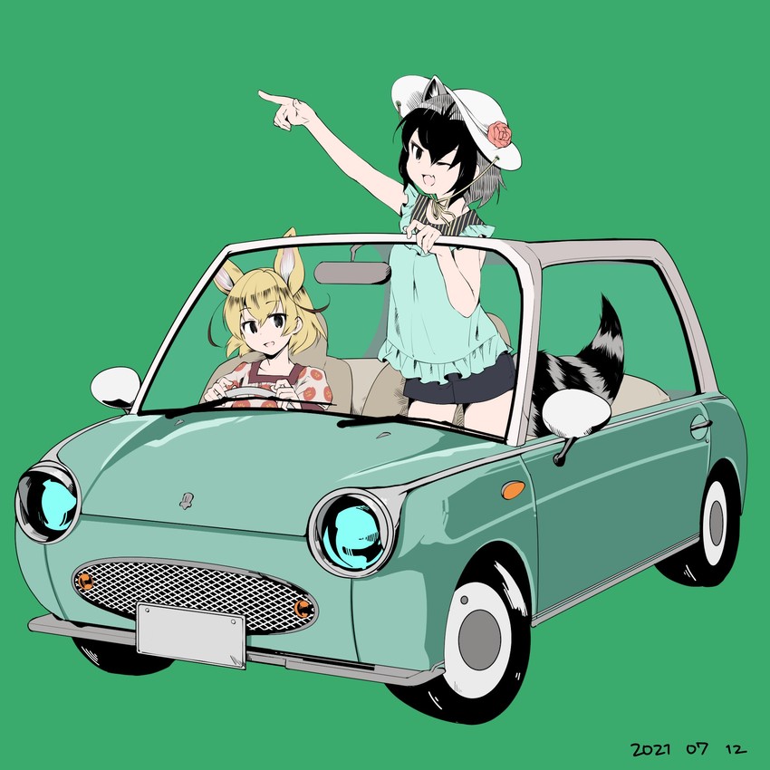 common raccoon and fennec (kemono friends) drawn by nanana_(nanana_iz)