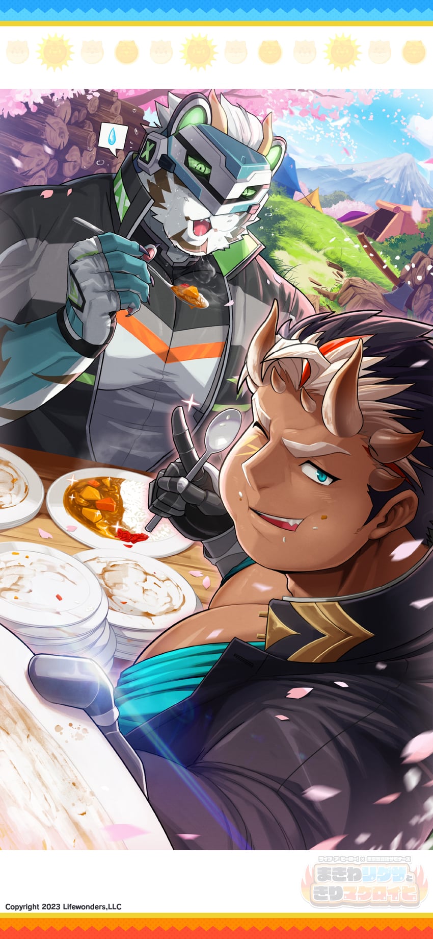 rexer and macroich (tokyo afterschool summoners and 1 more) drawn by absol_(dkqthf)