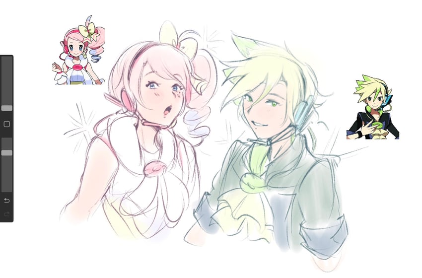 yancy and curtis (pokemon and 1 more) drawn by yoshiiano