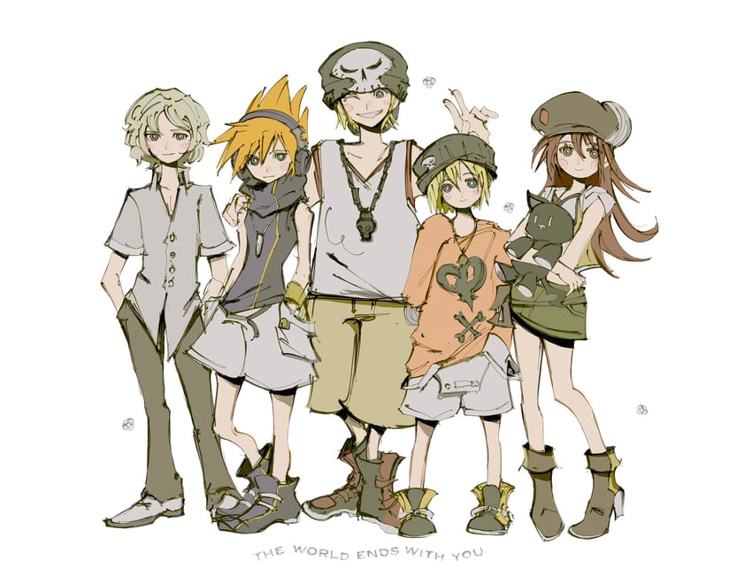 sakuraba neku, misaki shiki, nyantan, bito daisukenojo, kiryu yoshiya, and 1 more (subarashiki kono sekai) drawn by kukakooo
