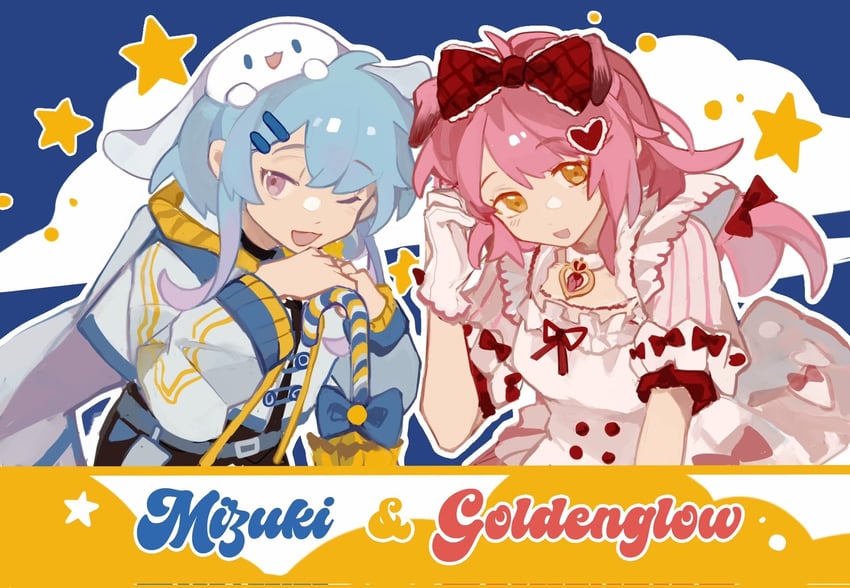 goldenglow, cinnamoroll, and mizuki (arknights and 2 more) drawn by white_blue1625