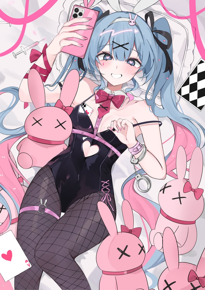 hatsune miku (vocaloid and 1 more) drawn by waimoniku