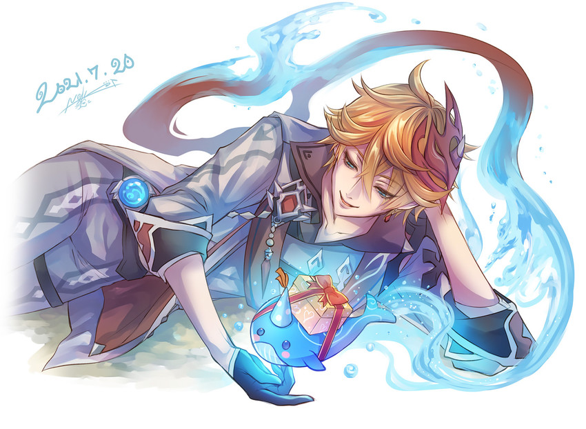 tartaglia (genshin impact) drawn by nekobayashi