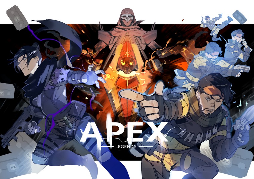 wraith, mirage, revenant, and classic revenant (apex legends) drawn by mayutsuba_mono