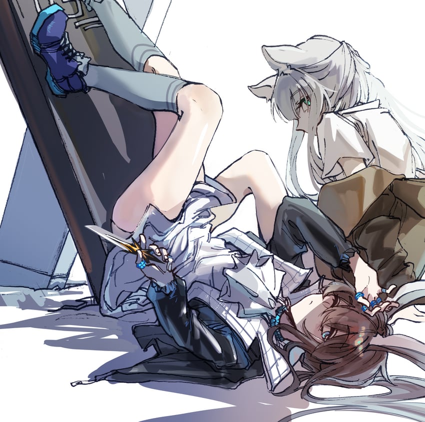 amiya and rosmontis (arknights) drawn by e-fa-dorn