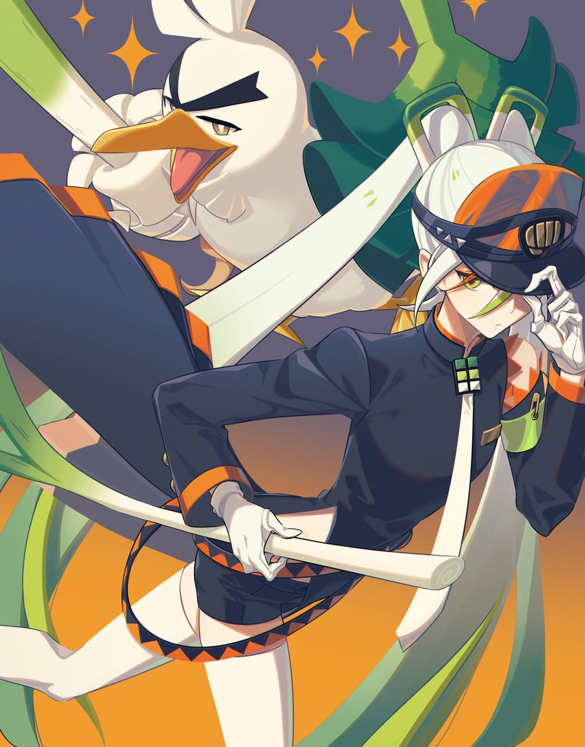 hatsune miku, sirfetch'd, and fighting miku (pokemon and 2 more) drawn by miri_(cherryjelly)