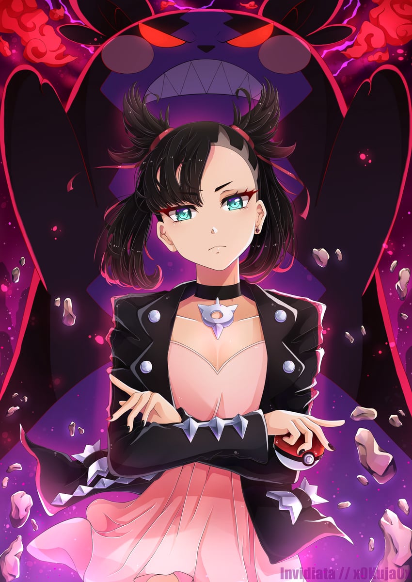 marnie and morpeko (pokemon and 1 more) drawn by invidiata