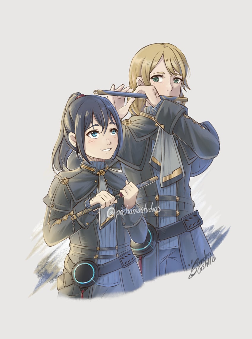 noah and crys (xenoblade chronicles and 1 more) drawn by pochamastudios