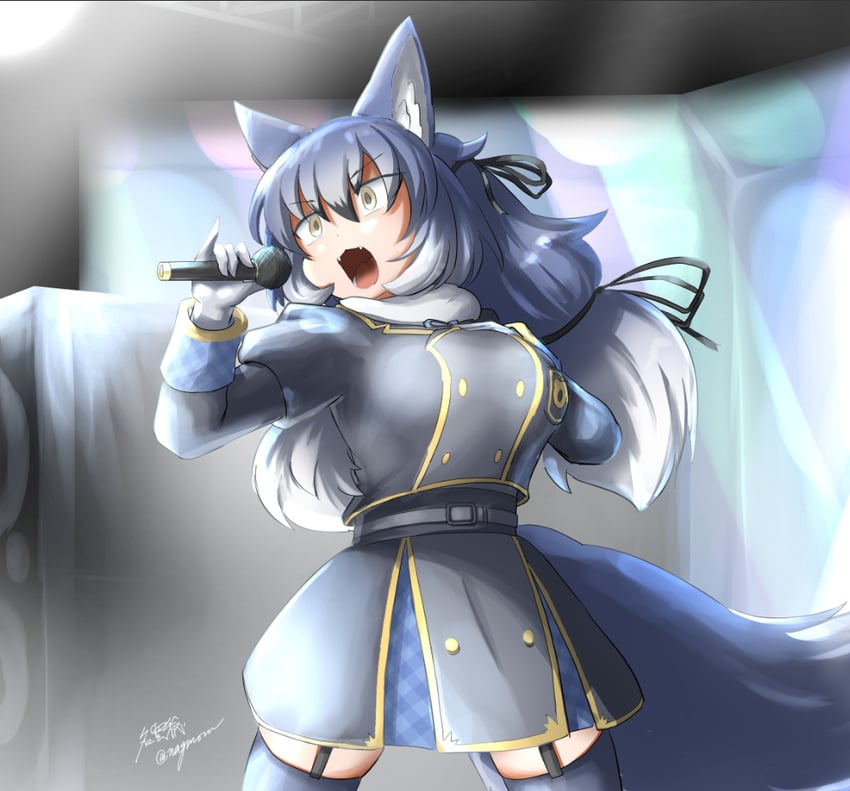dire wolf (kemono friends and 1 more) drawn by taurine_8000mg