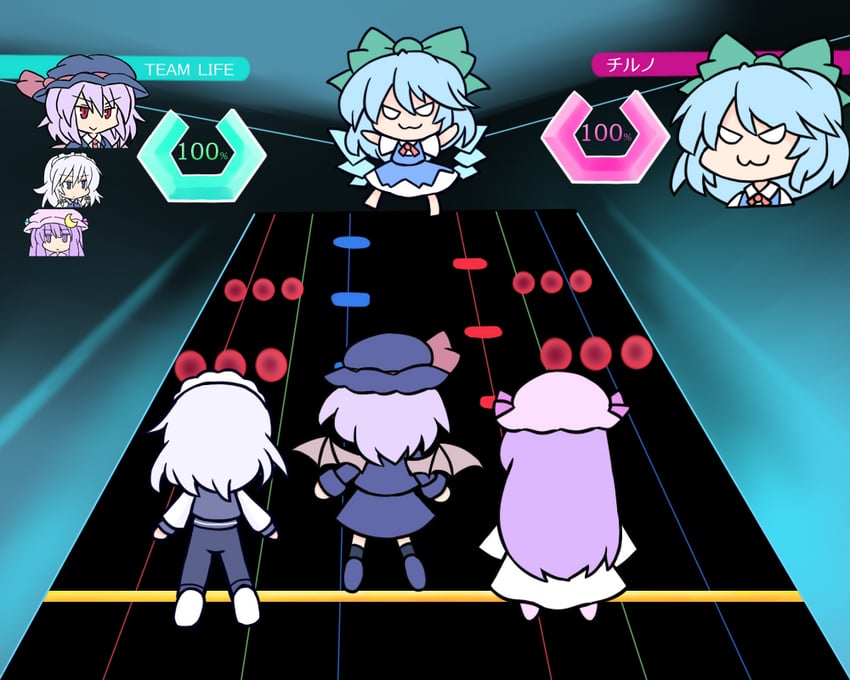 remilia scarlet, izayoi sakuya, cirno, and patchouli knowledge (touhou and 2 more) drawn by 216