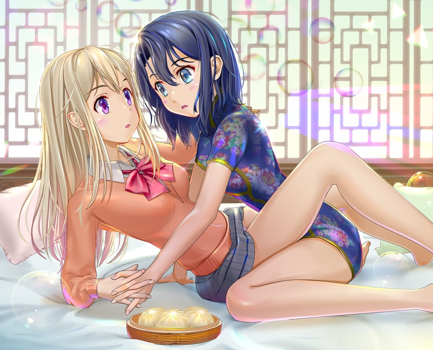 adachi sakura and shimamura hougetsu (adachi to shimamura) drawn by dyuei