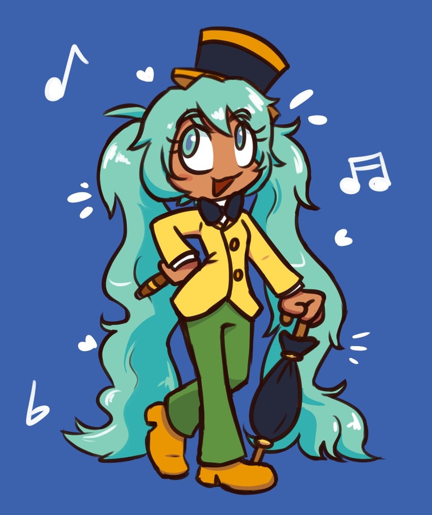 hatsune miku and jose carioca (vocaloid and 3 more) drawn by flaminggaraco
