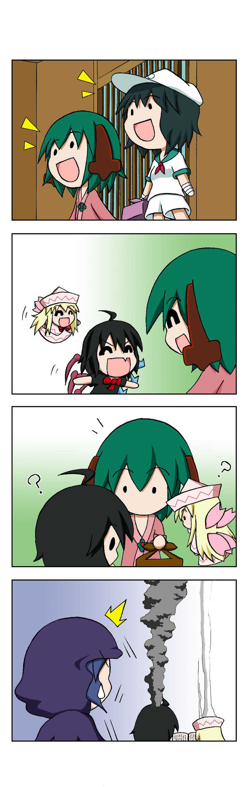 houjuu nue, murasa minamitsu, kumoi ichirin, kasodani kyouko, and lily white (touhou) drawn by rakugaki-biyori