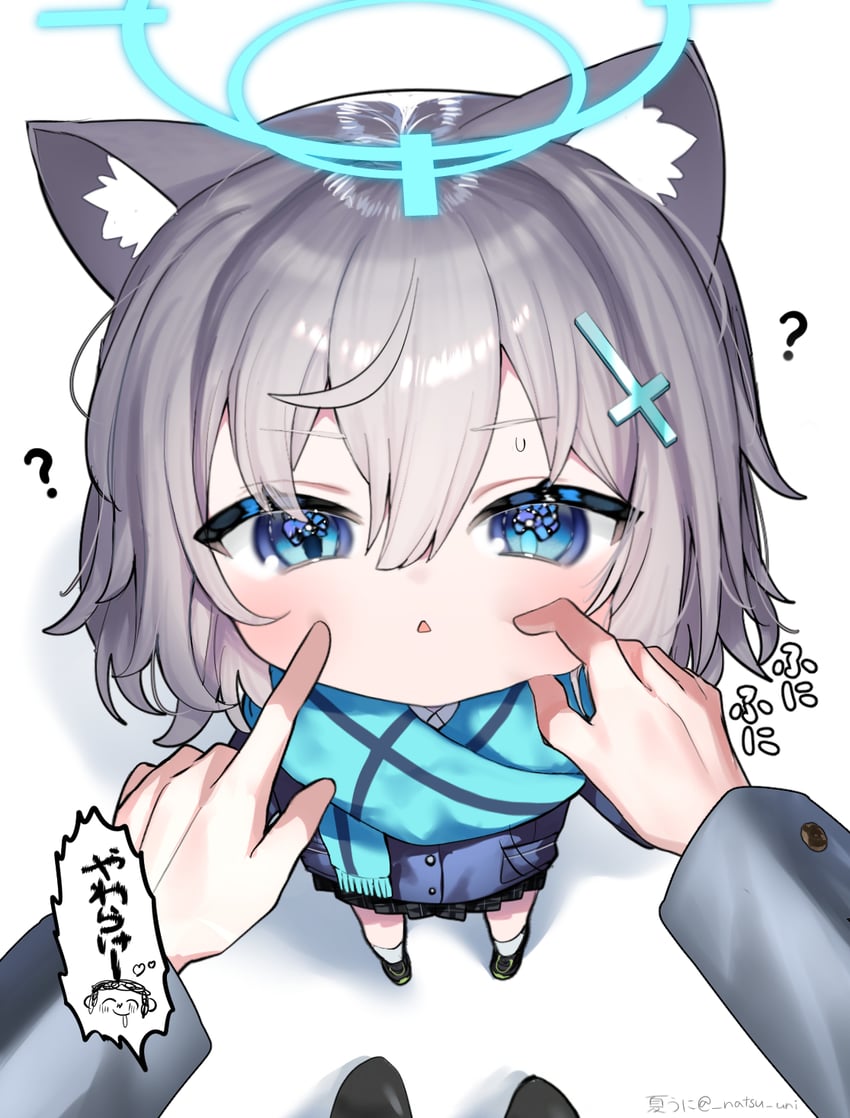 sensei, doodle sensei, and shiroko (blue archive) drawn by amanatsu_uni