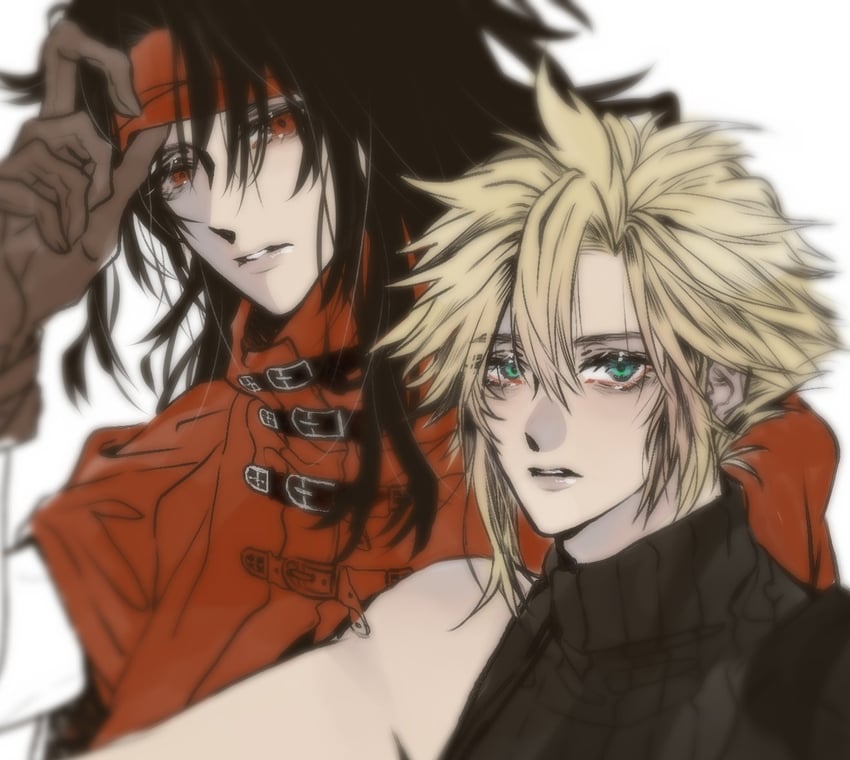 cloud strife and vincent valentine (final fantasy and 1 more) drawn by poffg_7