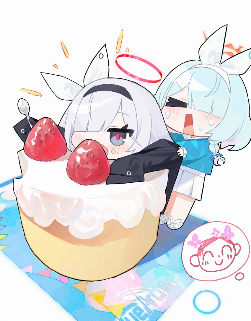 sensei, doodle sensei, arona, and plana (blue archive) drawn by measho