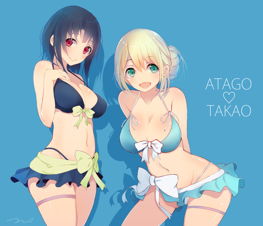 atago and takao (kantai collection) drawn by tebi_(tbd11)
