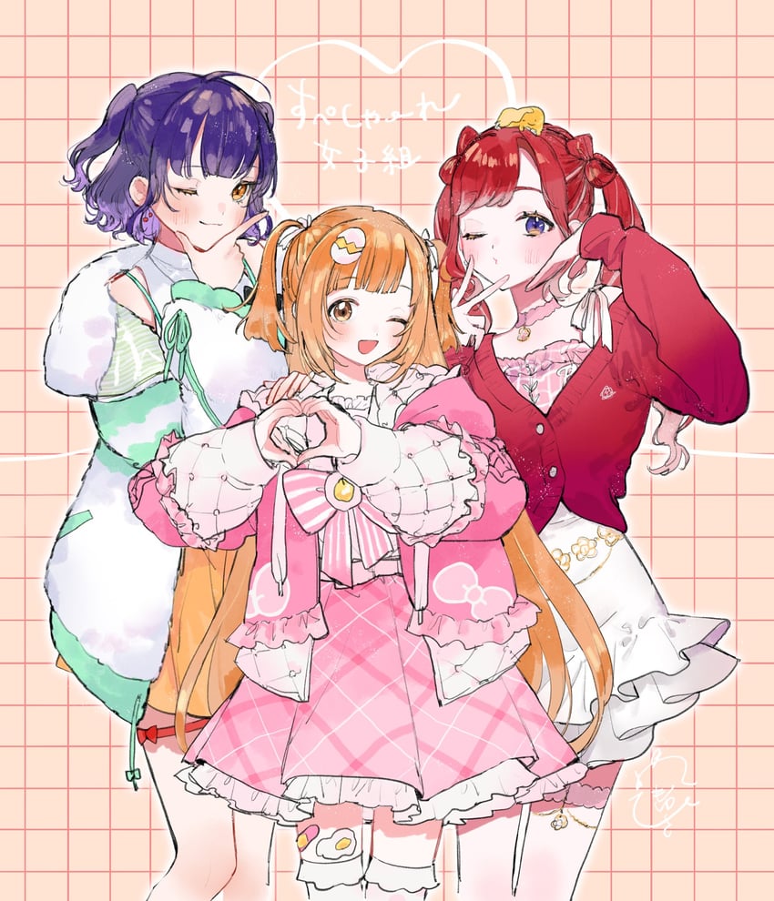 kirara tamako, nanase suzuna, and saotome berry (nijisanji) drawn by moyuhisa