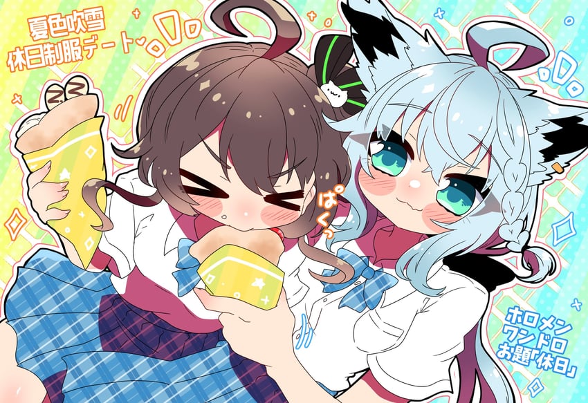 shirakami fubuki and natsuiro matsuri (hololive) drawn by sakuramochi_(sakura_frappe)