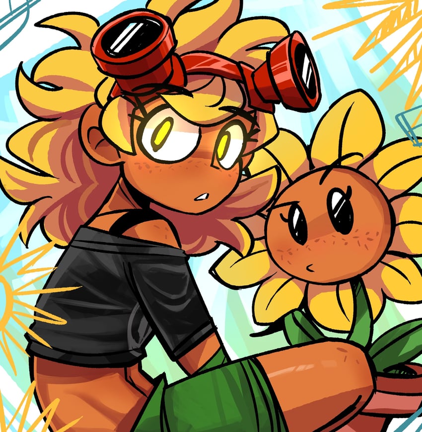 solar flare (plants vs. zombies and 1 more) drawn by peargor