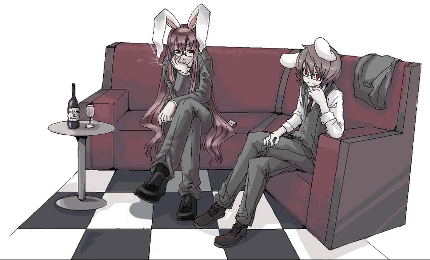 reisen udongein inaba and inaba tewi (touhou) drawn by ko->u and ogera_okera