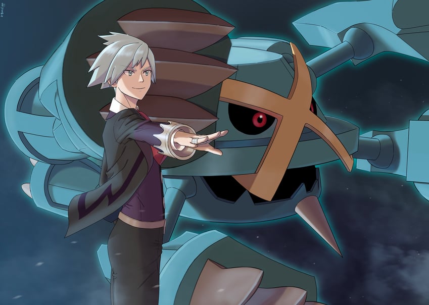 steven stone, metagross, and mega metagross (pokemon and 1 more) drawn by ddiyong.e