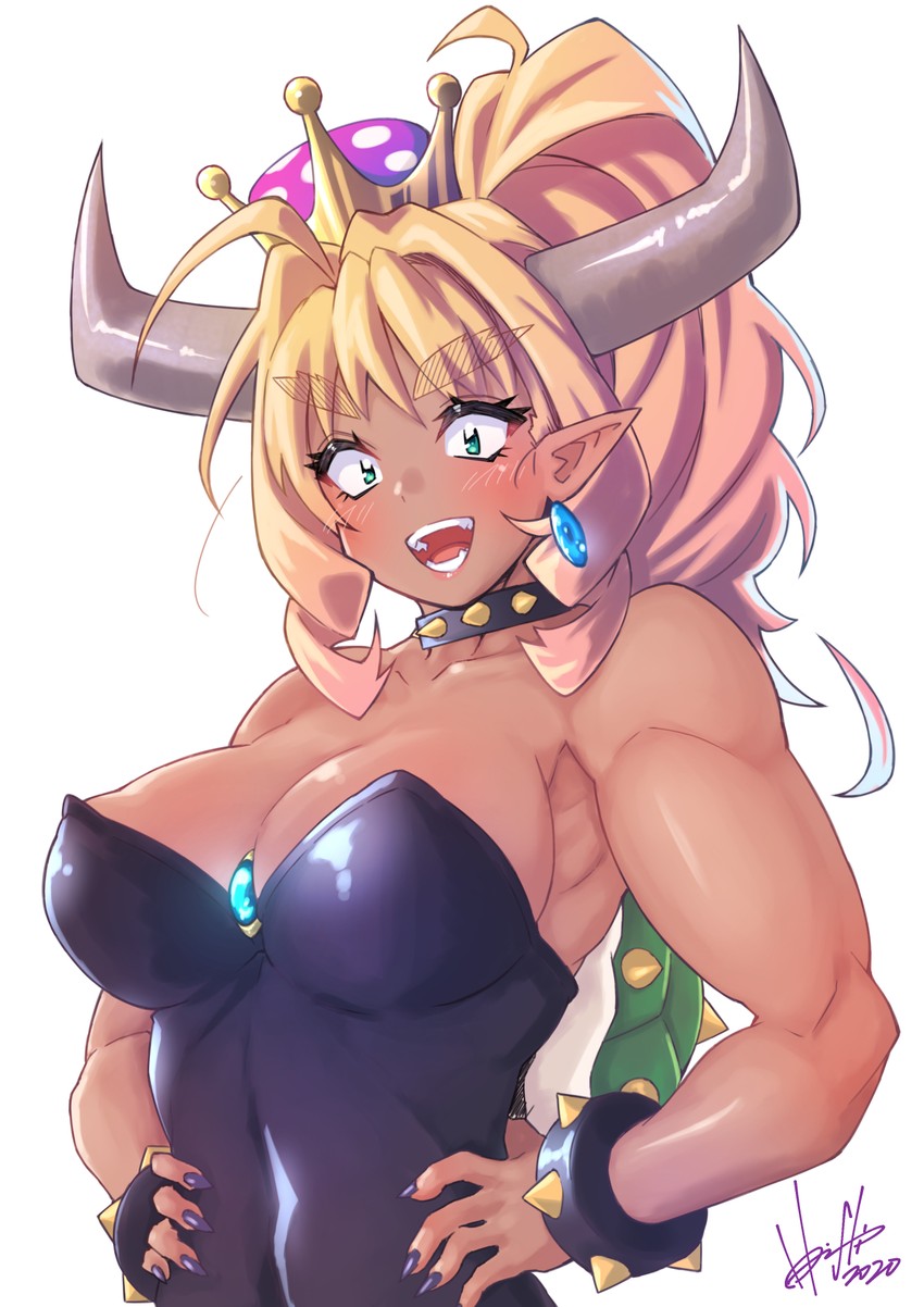 bowsette and michelle (original and 2 more) drawn by hori_shin