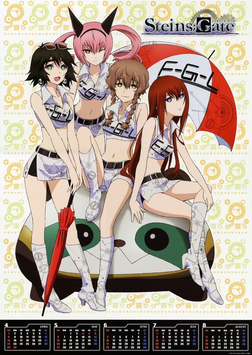 makise kurisu, shiina mayuri, amane suzuha, and akiha rumiho (steins;gate)