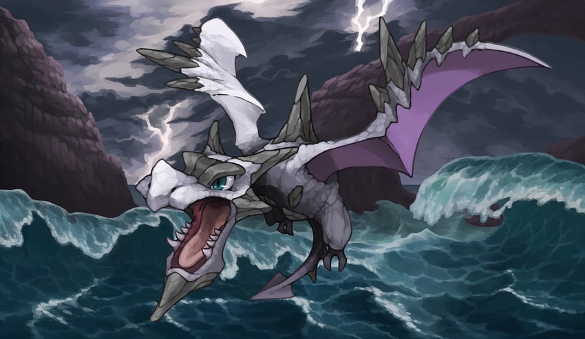 aerodactyl and mega aerodactyl (pokemon) drawn by pearl7