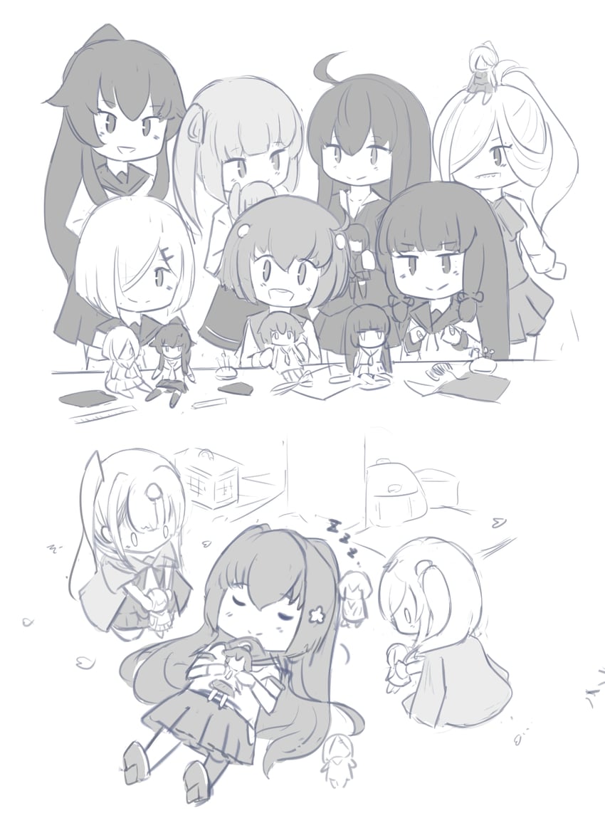 hamakaze, yukikaze, yamato, kasumi, isokaze, and 10 more (kantai collection) drawn by mizuchi_(mizuchi7118)