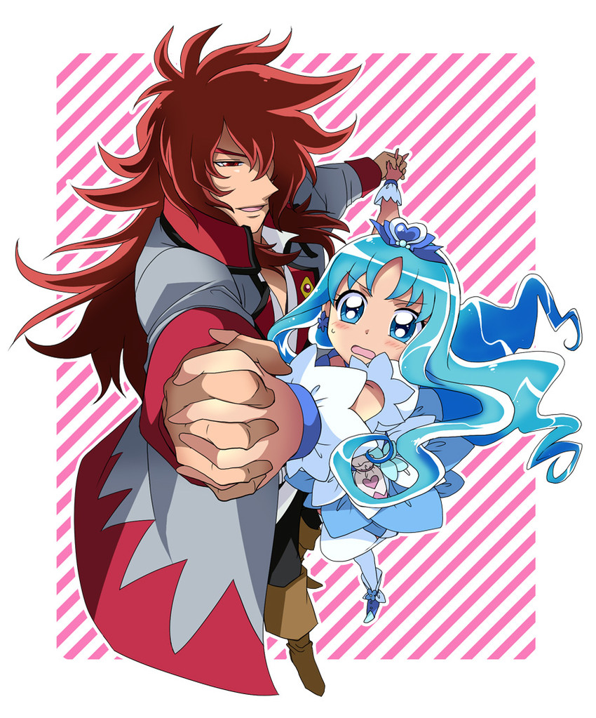 kurumi erika, cure marine, and kumojacky (precure and 1 more) drawn by mossu