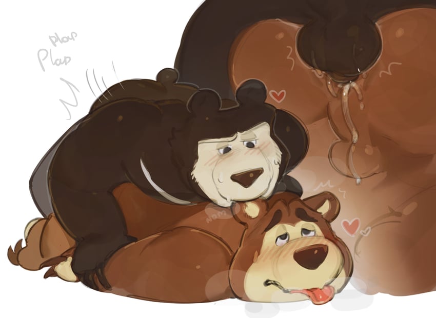 bear and rival bear (masha and the bear) drawn by 1kogito1