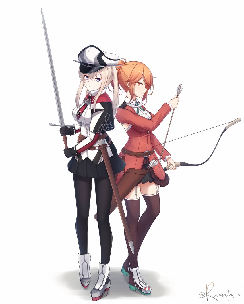 graf zeppelin, aquila, and graf zeppelin kai (kantai collection) drawn by aticsanir