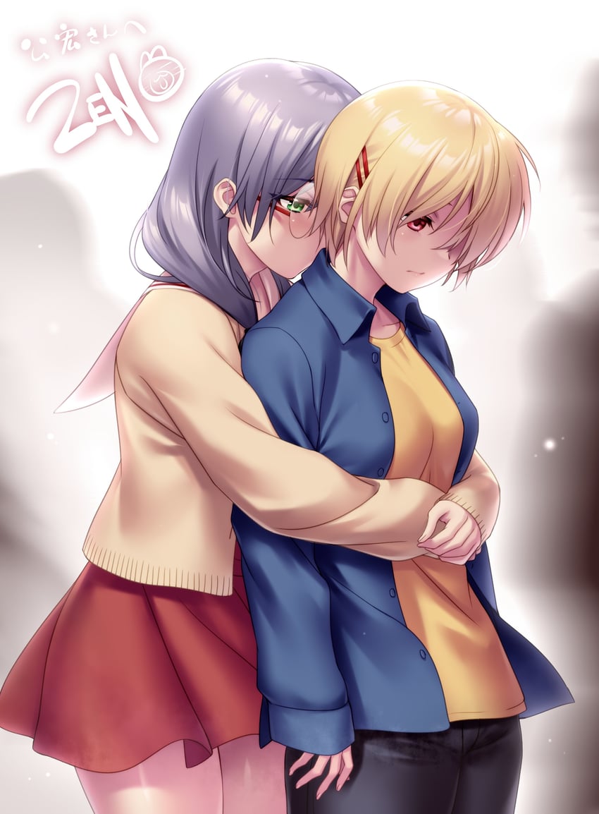 kayamori ruka and izumi yuki (heaven burns red and 2 more) drawn by zen_(kamuro)