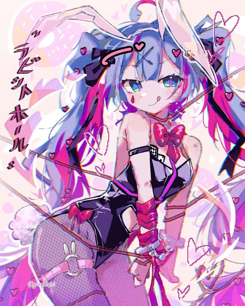 hatsune miku (vocaloid and 1 more) drawn by grapeichi