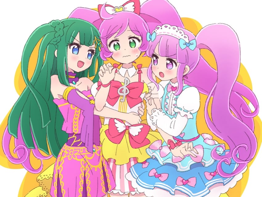 manaka laala, manaka non, and tsukikawa chili (pretty series and 1 more) drawn by ikzw