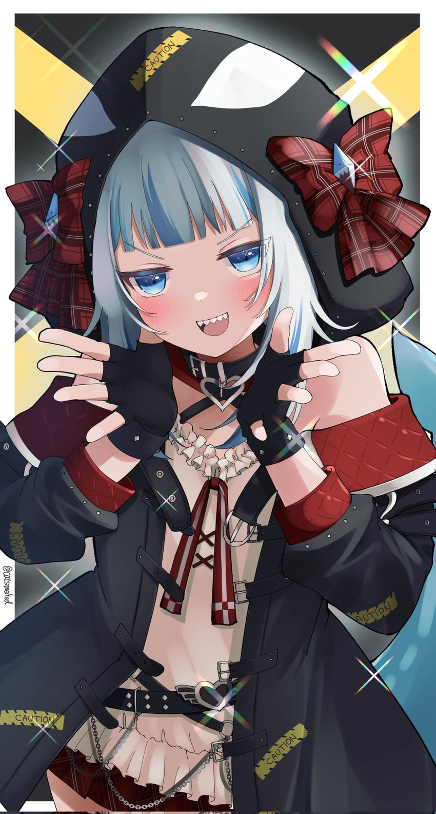 gawr gura and sakamata chloe (hololive and 1 more) drawn by toketa_neko