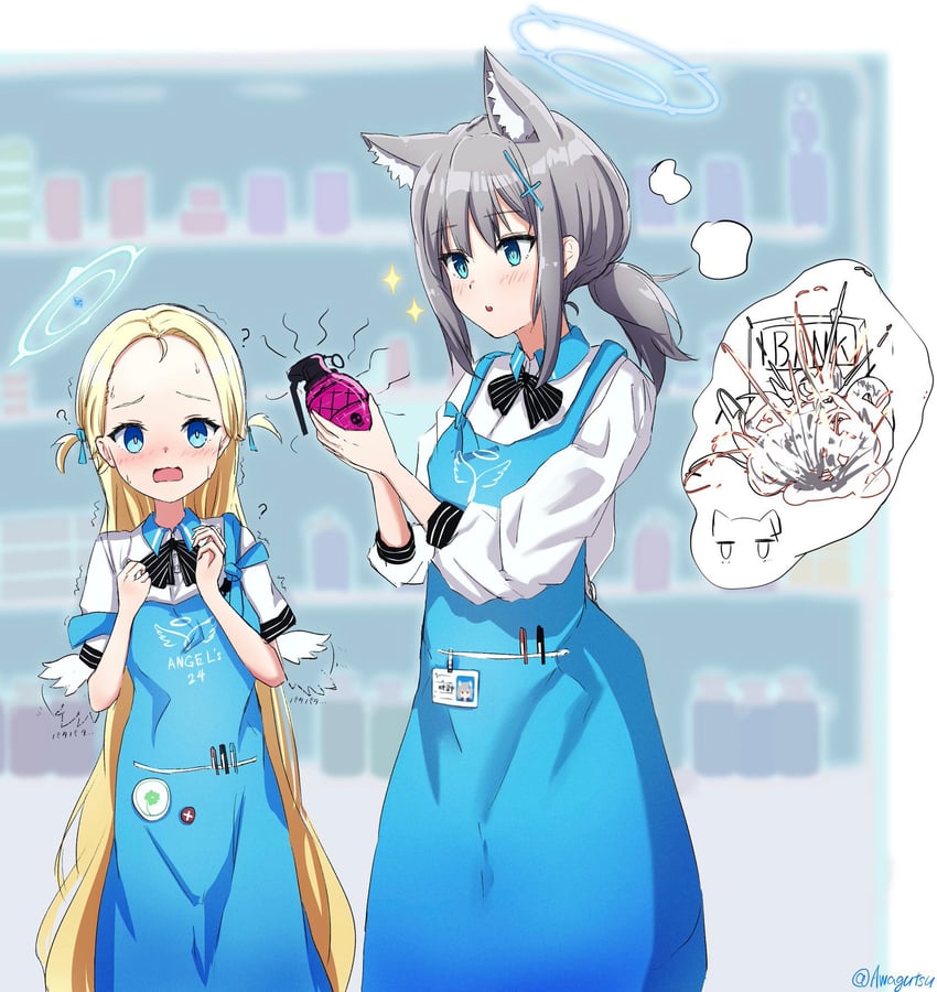 shiroko and sora (blue archive) drawn by awakutsu