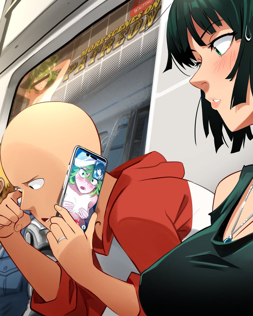 tatsumaki, fubuki, saitama, and genos (one-punch man) drawn by khyle.