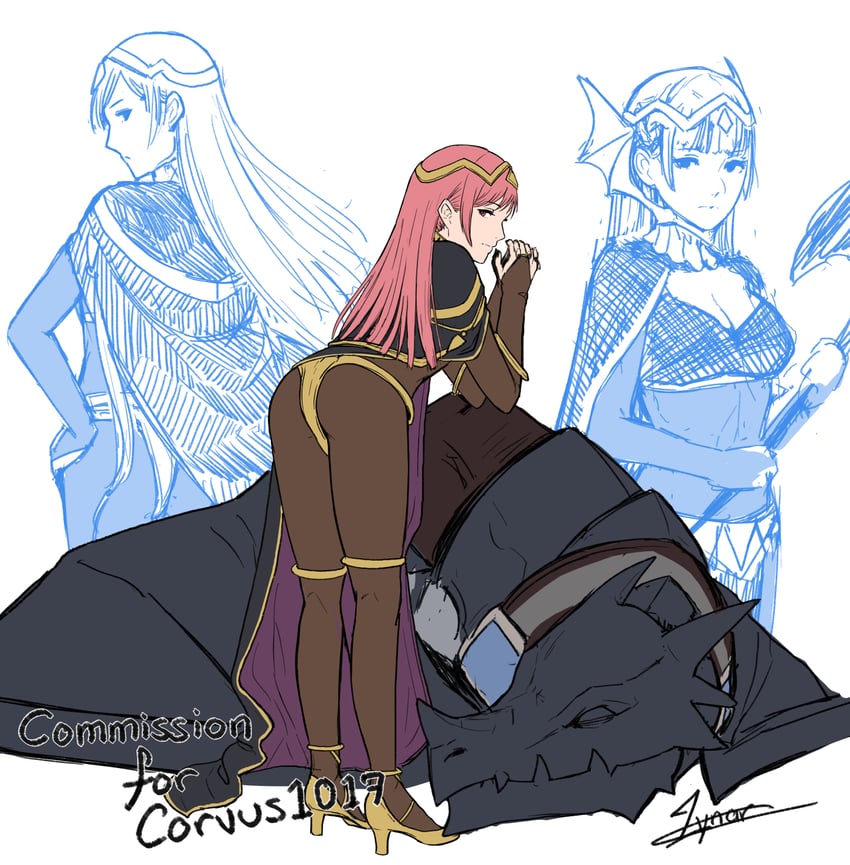tharja and cherche (fire emblem and 1 more) drawn by lynarc