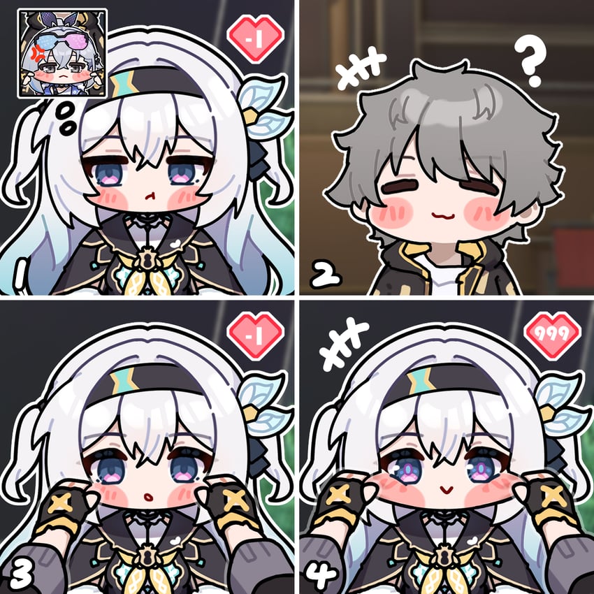 trailblazer, firefly, caelus, and silver wolf (honkai and 1 more) drawn by ldd.ek