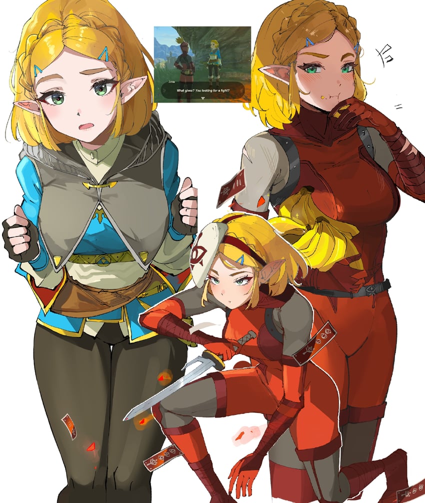 princess zelda and yiga clan footsoldier (the legend of zelda and 1 more) drawn by ormille