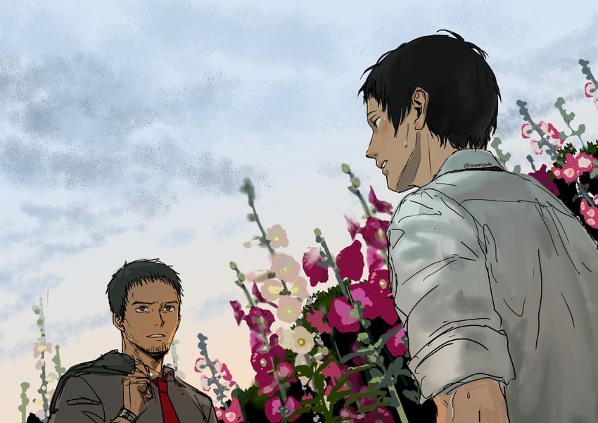 adachi tooru and doujima ryoutarou (persona and 1 more) drawn by morrisuit