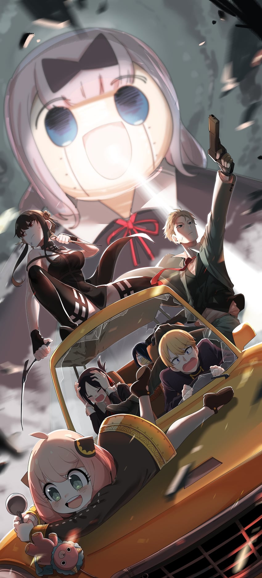 yor briar, anya, twilight, shinomiya kaguya, fujiwara chika, and 3 more (spy x family and 1 more) drawn by mirage_star_602