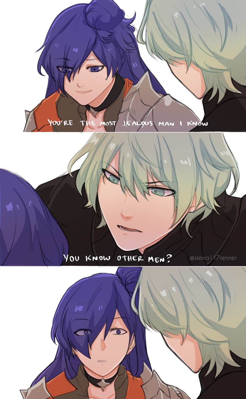 male byleth and female shez (fire emblem and 3 more) drawn by sierra117renner