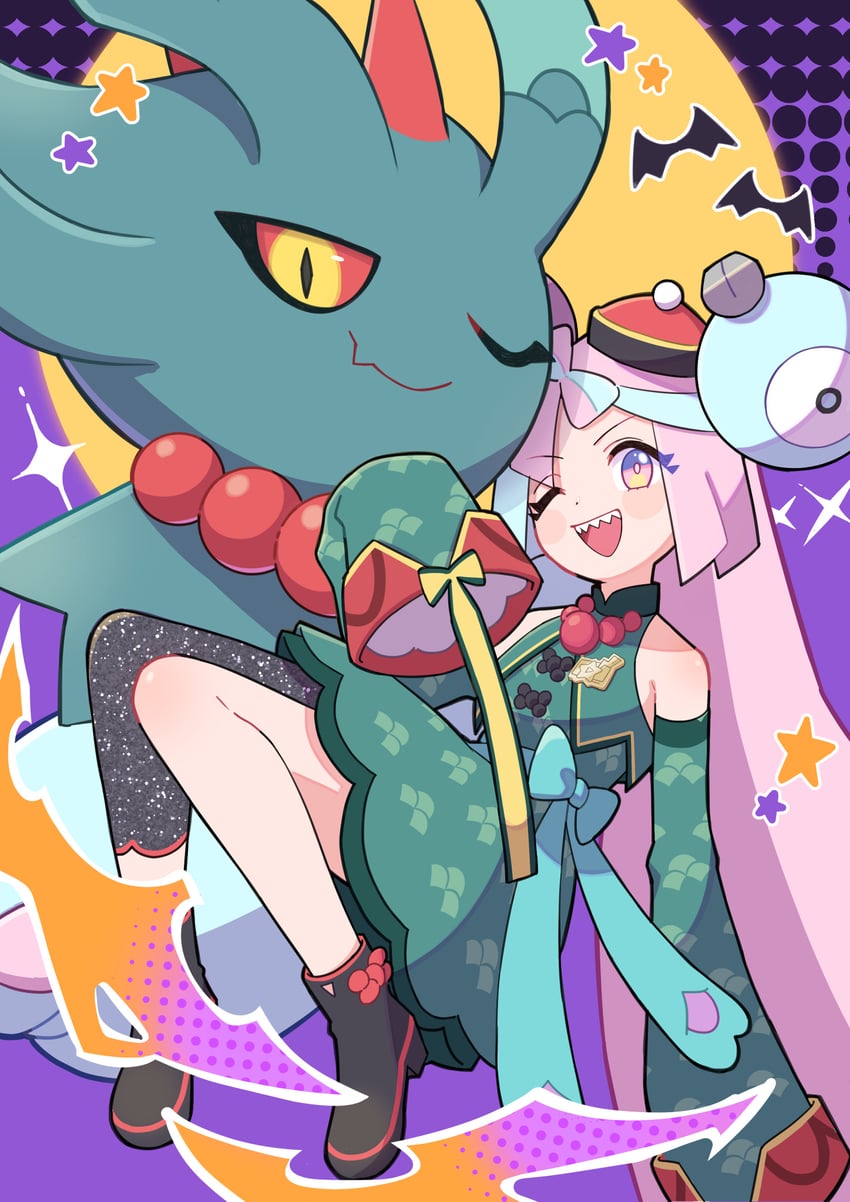flutter mane and iono (pokemon and 1 more) drawn by shinna_(user_zfuz4288)