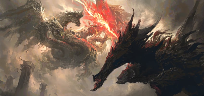 bayle the dread and dragonlord placidusax (elden ring and 1 more) drawn by leo-dont-want-to-be-a-painter